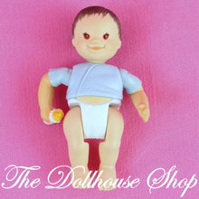 Fisher Price Loving Family Twin Time Dollhouse Asian Blue Baby Boy Doll Bottle-The Dollhouse Shop