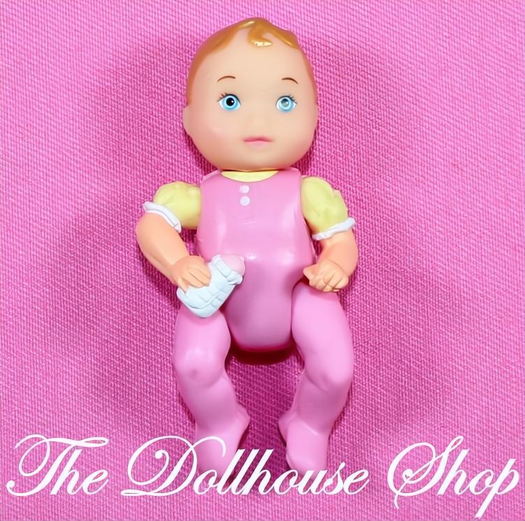 Fisher Price Loving Family Twin Time Dollhouse Blonde Pink Baby Girl Doll-The Dollhouse Shop