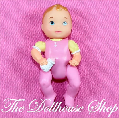 Fisher Price Loving Family Twin Time Dollhouse Blonde Pink Baby Girl Doll-The Dollhouse Shop