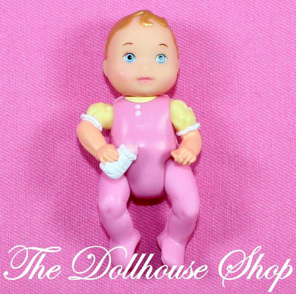 Fisher Price Loving Family Twin Time Dollhouse Blonde Pink Baby Girl Doll-Toys & Hobbies:Preschool Toys & Pretend Play:Fisher-Price:1963-Now:Dollhouses-Fisher-Price-Dollhouse,Dolls,Fisher Price,Girl Dolls,Loving Family,Twin Time,Twins,Used-The Dollhouse Shop