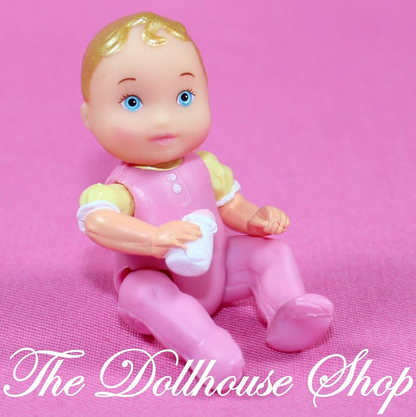 Fisher Price Loving Family Twin Time Dollhouse Blonde Pink Baby Girl Doll-Toys & Hobbies:Preschool Toys & Pretend Play:Fisher-Price:1963-Now:Dollhouses-Fisher-Price-Dollhouse,Dolls,Fisher Price,Girl Dolls,Loving Family,Twin Time,Twins,Used-The Dollhouse Shop