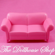 Fisher Price Loving Family Twin Time Dollhouse Pink Sofa Couch Loveseat chair-Toys & Hobbies:Preschool Toys & Pretend Play:Fisher-Price:1963-Now:Dollhouses-Fisher-Price-Chairs,Dollhouse,Fisher Price,Living Room,Loving Family,Pink,Twin Time,Used-The Dollhouse Shop