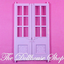 Fisher Price Loving Family Twin Time Dollhouse Replacement Purple Front Doors-Toys & Hobbies:Preschool Toys & Pretend Play:Fisher-Price:1963-Now:Dollhouses-Fisher-Price-Dollhouse,Fisher Price,Loving Family,Replacement Parts,Twin Time,Used-The Dollhouse Shop