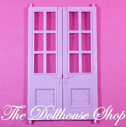 Fisher Price Loving Family Twin Time Dollhouse Replacement Purple Front Doors-Toys & Hobbies:Preschool Toys & Pretend Play:Fisher-Price:1963-Now:Dollhouses-Fisher-Price-Dollhouse,Fisher Price,Loving Family,Replacement Parts,Twin Time,Used-The Dollhouse Shop