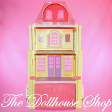 Fisher Price Loving Family Twin Time Yellow Folding Dollhouse Mansion-The Dollhouse Shop