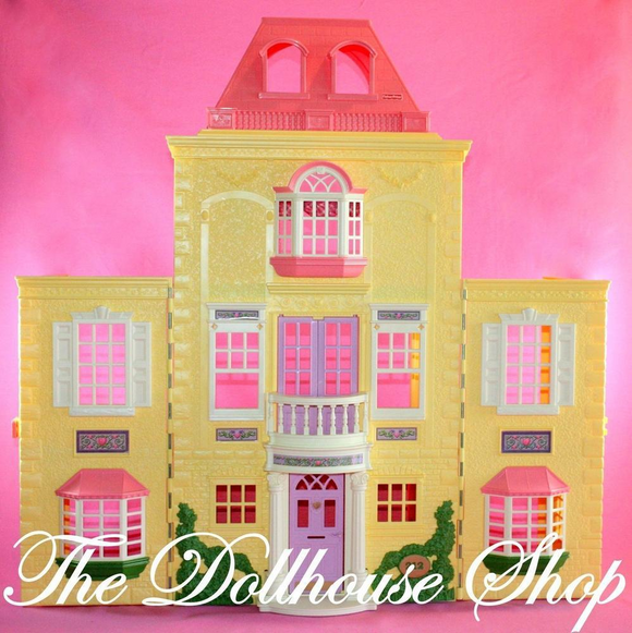 Fisher Price Loving Family Twin Time Yellow Folding Dollhouse Mansion-Toys & Hobbies:Preschool Toys & Pretend Play:Fisher-Price:1963-Now:Dollhouses-Fisher-Price-Dollhouse,Dollhouses,Fisher Price,Loving Family,Replacement Parts,Twin Time,Used,Yellow-The Dollhouse Shop