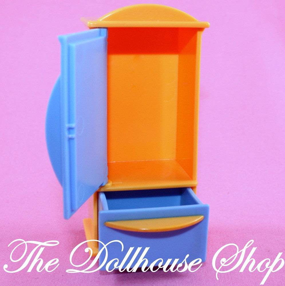 Fisher Price My First Dollhouse Mom & Dad's Room Orange Armoire Wardrobe-Toys & Hobbies:Preschool Toys & Pretend Play:Fisher-Price:1963-Now:Dollhouses-Fisher-Price-Bedroom,Dollhouse,Fisher Price,My First Dollhouse,Parents Bedroom,Used-The Dollhouse Shop