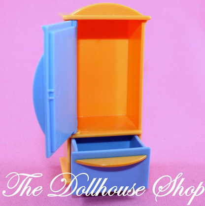 Fisher Price My First Dollhouse Mom & Dad's Room Orange Armoire Wardrobe-Toys & Hobbies:Preschool Toys & Pretend Play:Fisher-Price:1963-Now:Dollhouses-Fisher-Price-Bedroom,Dollhouse,Fisher Price,My First Dollhouse,Parents Bedroom,Used-The Dollhouse Shop
