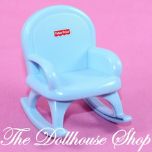 Fisher Price My First Dollhouse Nursery Blue Doll Rocking Chair Baby's Room-Toys & Hobbies:Preschool Toys & Pretend Play:Fisher-Price:1963-Now:Dollhouses-Fisher-Price-Baby,Blue,Chairs,Dollhouse,Fisher Price,My First Dollhouse,Nursery Room,Used-The Dollhouse Shop