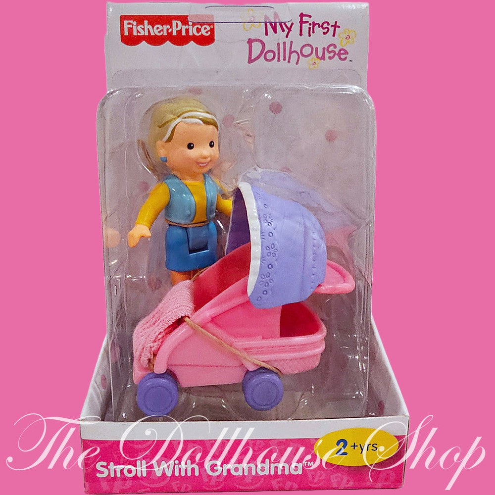 Fisher Price My First Grandma dollhouse doll with stroller-Toys & Hobbies:Preschool Toys & Pretend Play:Fisher-Price:1963-Now:Dollhouses-The Dollhouse Shop-Dolls,Fisher Price,My First Dollhouse,New Boxed Sets-The Dollhouse Shop