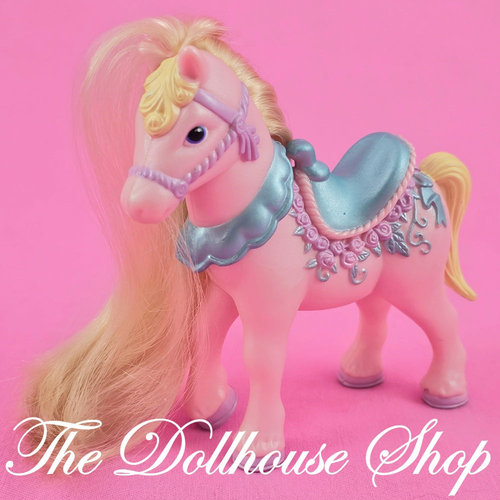 Fisher Price Once Upon a Dream Loving Family Dollhouse Pink Garden Pony Horse-Toys & Hobbies:Preschool Toys & Pretend Play:Fisher-Price:1963-Now:Dollhouses-Fisher-Price-Dollhouse,Dream Dollhouse,Fisher Price,Horses & Stables,Loving Family,Once Upon a Dream Castle,Used-The Dollhouse Shop