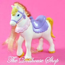 Fisher Price Once Upon a Dream Loving Family Dollhouse White Royal Horse Pony-Toys & Hobbies:Preschool Toys & Pretend Play:Fisher-Price:1963-Now:Dollhouses-Fisher-Price-Dollhouse,Dream Dollhouse,Fisher Price,Horses & Stables,Loving Family,Once Upon a Dream Palace,Used-Fisher Price Loving Family Once Upon a Dream white pony with purple saddle for dollhouses. Find this charming toy at The Dollhouse Shop today!-The Dollhouse Shop