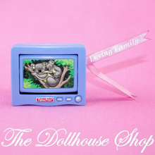 Fisher Price Sweet Sounds Loving Family Dollhouse Television TV Living Room-Toys & Hobbies:Preschool Toys & Pretend Play:Fisher-Price:1963-Now:Dollhouses-Fisher-Price-Dollhouse,Fisher Price,Living Room,Loving Family,Sweet Sounds,Used-The Dollhouse Shop