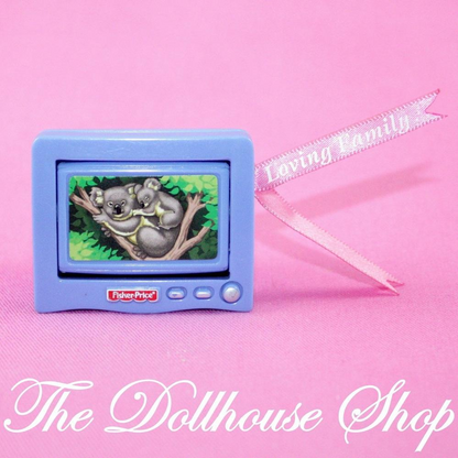 Fisher Price Sweet Sounds Loving Family Dollhouse Television TV Living Room-Toys & Hobbies:Preschool Toys & Pretend Play:Fisher-Price:1963-Now:Dollhouses-Fisher-Price-Dollhouse,Fisher Price,Living Room,Loving Family,Sweet Sounds,Used-The Dollhouse Shop