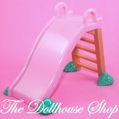 Fisher Price loving Family Dollhouse Pink Backyard Fun Slide Playground-Toys & Hobbies:Preschool Toys & Pretend Play:Fisher-Price:1963-Now:Dollhouses-Fisher-Price-Backyard Fun,Dollhouse,Fisher Price,Loving Family,Outdoor Furniture,Pink,Used-The Dollhouse Shop
