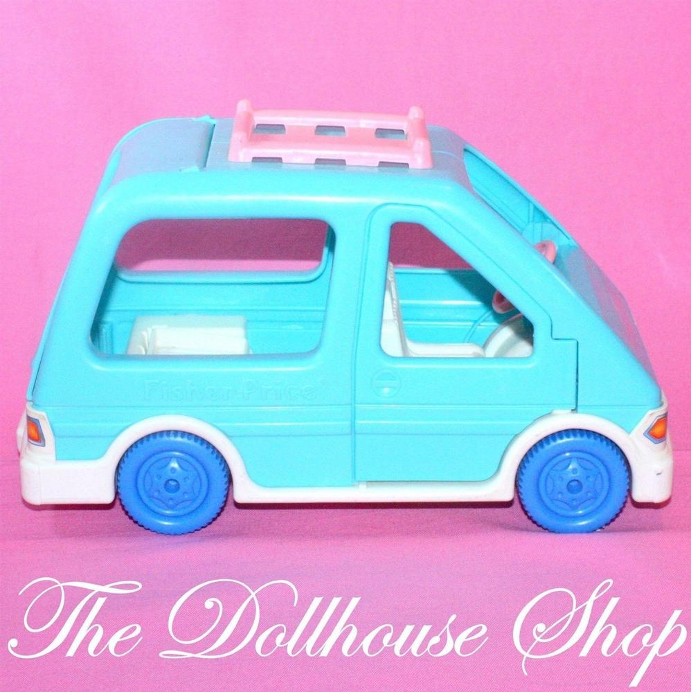 Fisher price Loving Family Dream Dollhouse Blue Minivan Van SUV Doll Car Truck-Toys & Hobbies:Preschool Toys & Pretend Play:Fisher-Price:1963-Now:Dollhouses-Fisher-Price-Blue,Camping Sets,Cars Vans & Campers,Dollhouse,Dream Dollhouse,Fisher Price,Loving Family,Outdoor Furniture,Used-The Dollhouse Shop