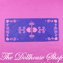 Fisher Price Loving Family Once upon a Dream Palace Dollhouse Purple Rug Pink hearts