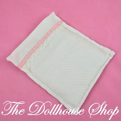 Little Tikes Grand Mansion Dollhouse parents Bedroom Bedding for Blue White double Bed-The Dollhouse Shop