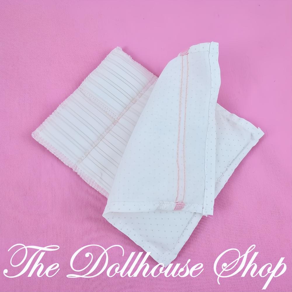 Little Tikes Grand Mansion Dollhouse parents Bedroom Bedding for Blue White double Bed-The Dollhouse Shop