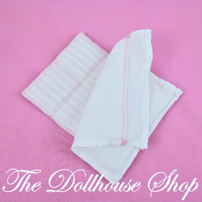 Little Tikes Grand Mansion Dollhouse parents Bedroom Bedding for Blue White double Bed-The Dollhouse Shop