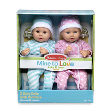Melissa & Doug Mine to Love Twins Luke & Lucy Dolls-Dolls & Bears:Dolls-Melissa & Doug-15 inch Doll sets,Baby Dolls,Boy Dolls,Girl Dolls,Melissa & Doug,Mine to Love,New,New Boxed Sets,Twin Dolls-The Dollhouse Shop