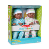 Melissa & Doug Mine to Love Twins Tyler & Taylor Dolls (African American)-Dolls & Bears:Dolls-Melissa & Doug-15 inch Doll sets, Baby Dolls, Melissa & Doug, Mine to Love, New, New Boxed Sets-The Dollhouse Shop