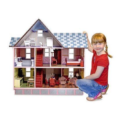 Melissa & Doug Pink Classic Heirloom Victorian Wooden Dollhouse-Dollhouse-Melissa & Doug-Dollhouse,Dollhouses,Melissa & Doug,New,New Boxed Sets-The Dollhouse Shop