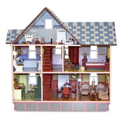 Melissa & Doug Pink Classic Heirloom Victorian Wooden Dollhouse-Dollhouse-Melissa & Doug-Dollhouse,Dollhouses,Melissa & Doug,New,New Boxed Sets-The Dollhouse Shop