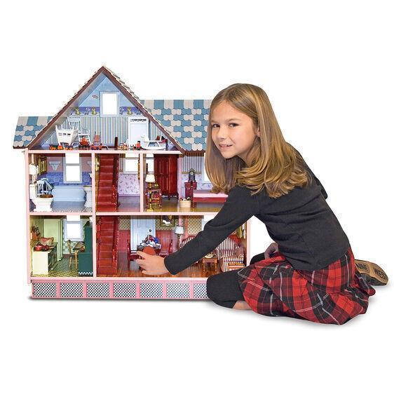 Melissa & Doug Pink Classic Heirloom Victorian Wooden Dollhouse-Dollhouse-Melissa & Doug-Dollhouse,Dollhouses,Melissa & Doug,New,New Boxed Sets-The Dollhouse Shop