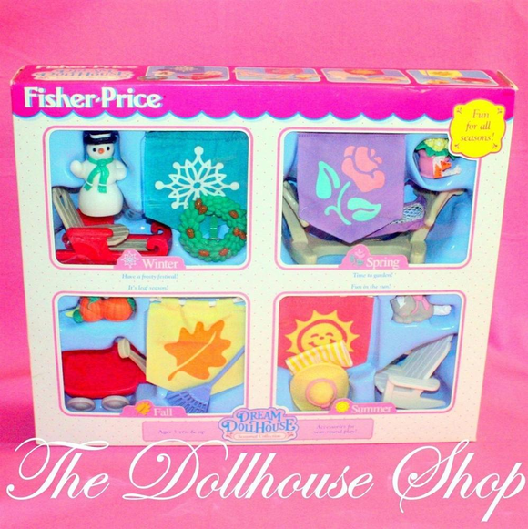 NEW 1996 Fisher Price Loving Family Dream Dollhouse Seasonal Collection-Toys & Hobbies:Preschool Toys & Pretend Play:Fisher-Price:1963-Now:Dollhouses-Fisher-Price-Backyard Fun,Christmas,Dollhouse,Dream Dollhouse,Fisher Price,Holidays & Seasonal,Loving Family,New,New Boxed Sets-The Dollhouse Shop