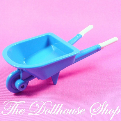 NEW Fisher Price Loving Family Dollhouse Blue Wheel Barrow Garden Cart-Toys & Hobbies:Preschool Toys & Pretend Play:Fisher-Price:1963-Now:Dollhouses-Fisher-Price-Backyard Fun,Dollhouse,Fisher Price,Loving Family,New,Outdoor Furniture-The Dollhouse Shop