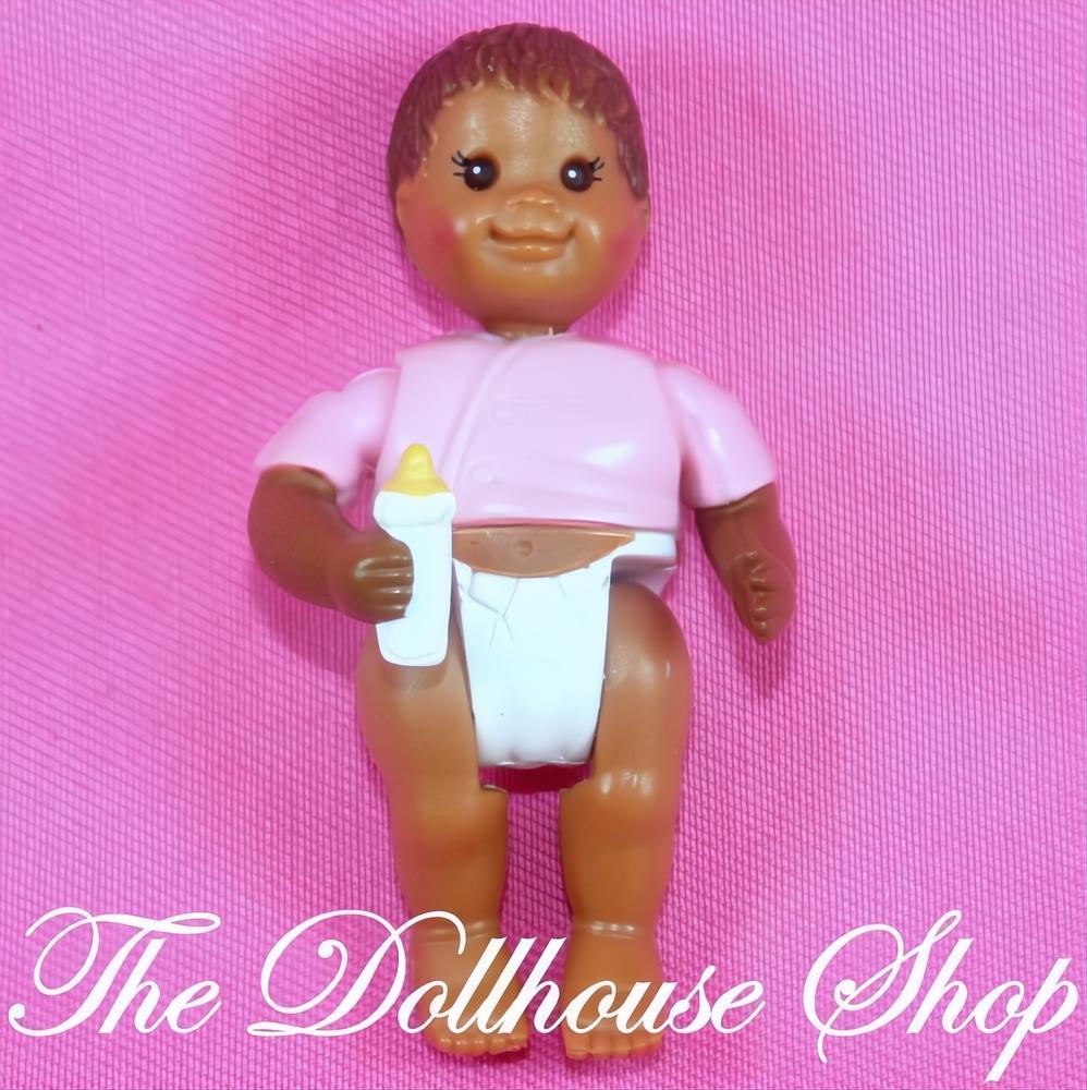 New Fisher Price Loving Family Dollhouse African American Baby Girl Doll people-The Dollhouse Shop