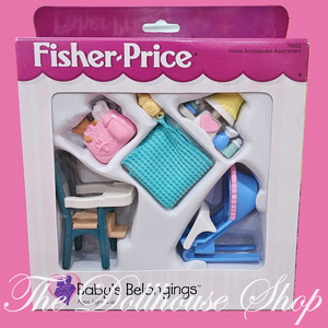 New Fisher Price Loving Family Dollhouse Baby's Belongings-Toys & Hobbies:Preschool Toys & Pretend Play:Fisher-Price:1963-Now:Dollhouses-Fisher-Price-Dollhouse,Fisher Price,Holidays & Seasonal,Kids Bedroom,Loving Family,New,New Boxed Sets,Nursery,Nursery Room-Fisher Price Loving Family Dollhouse Seasonal Holiday Set Includes 2 Christmas Plates, valentine's cookie plate, Christmas cookies, pumpkin, 2 valentine's plates, punch bowl with cups, 2 Christmas placemats. Vintage New Boxed Set for Fisher Price Lovin
