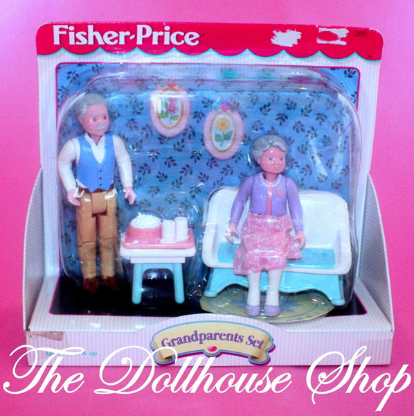 Grandma w 2 skirts NEW!! Dollhouse fisher price grandpa store SETTEE Porch rocker