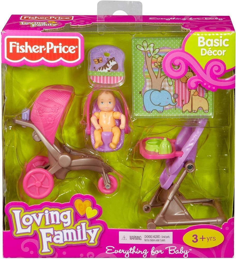 New Fisher Price Loving Family Dollhouse Everything for Baby-Toys & Hobbies:Preschool Toys & Pretend Play:Fisher-Price:1963-Now:Dollhouses-Fisher-Price-Baby,Dollhouse,Dolls,Fisher Price,Loving Family,New,New Boxed Sets,Nursery Room,orange-Fisher Price Loving Family Everything for Baby set with doll, stroller, highchair & more. Perfect for playtime fun! Shop now at The Dollhouse Shop!-The Dollhouse Shop