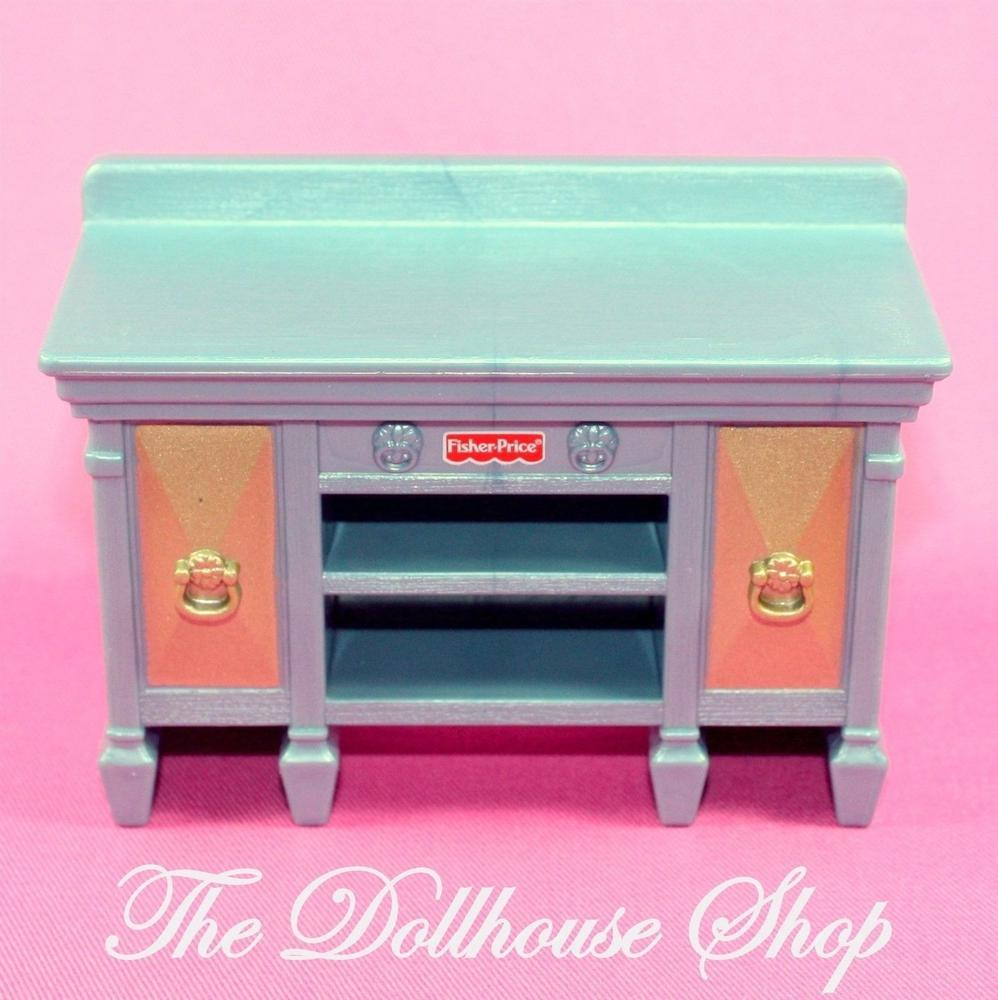 New Fisher Price Loving Family Dollhouse Grey Dining Room Buffet Cabinet-Toys & Hobbies:Preschool Toys & Pretend Play:Fisher-Price:1963-Now:Dollhouses-Fisher-Price-Dining Room,Dollhouse,Fisher Price,Living Room,Loving Family-The Dollhouse Shop