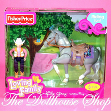 New Fisher Price Loving Family Dollhouse Horse Stable Western Pony Lily Gray-Toys & Hobbies:Preschool Toys & Pretend Play:Fisher-Price:1963-Now:Dollhouses-Fisher-Price-Dollhouse,Fisher Price,Horses & Stables,Loving Family,New,New Boxed Sets-The Dollhouse Shop