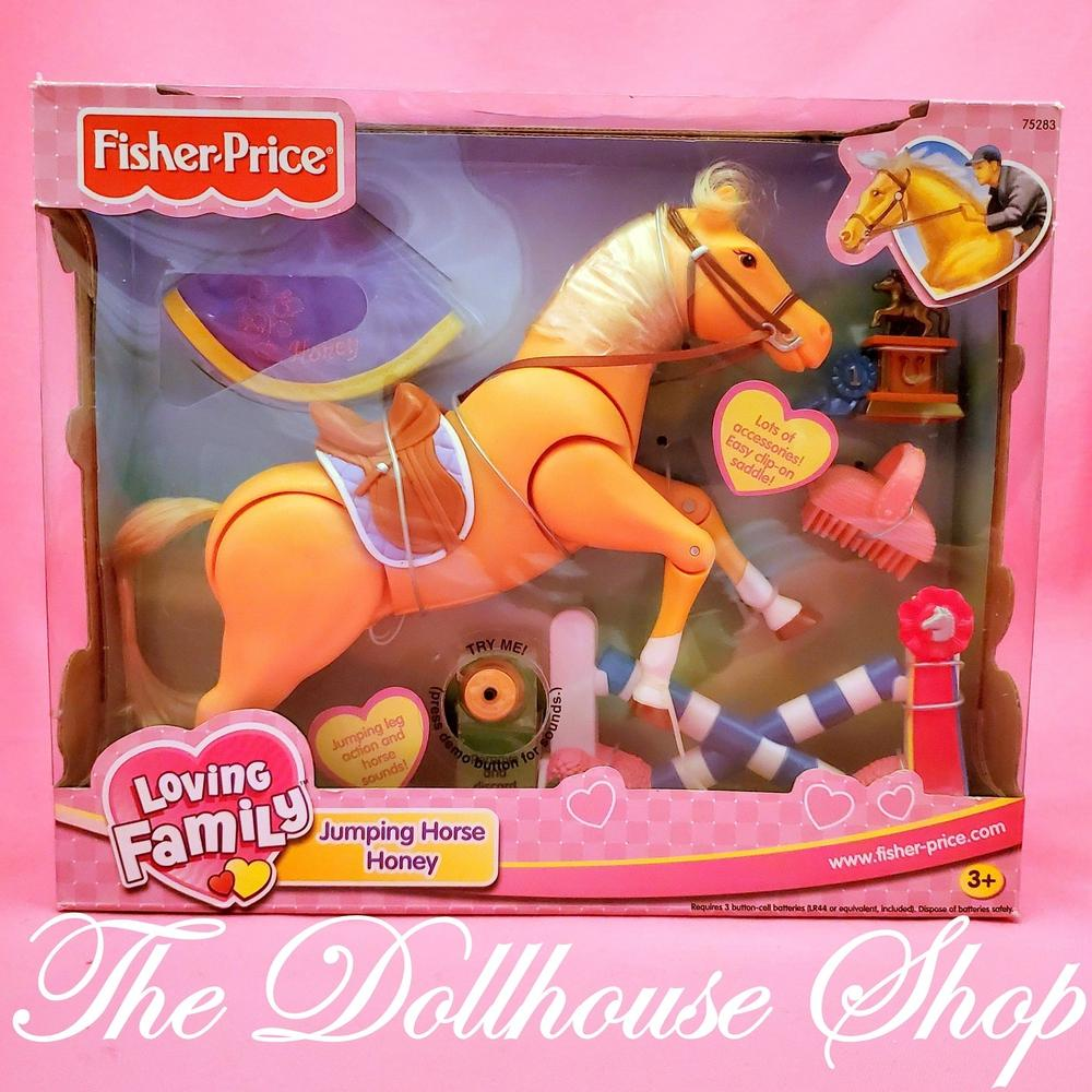 New Fisher Price Loving Family Dollhouse Stable Jumping Horse Pony Honey 2002-Toys & Hobbies:Preschool Toys & Pretend Play:Fisher-Price:1963-Now:Dollhouses-Fisher-Price-Dollhouse,Fisher Price,Horses & Stables,Loving Family,New,New Boxed Sets,Plants and Vases-The Dollhouse Shop