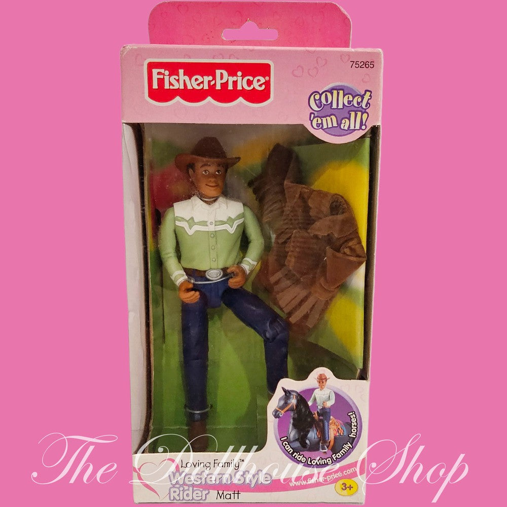 New Fisher Price Loving Family Dollhouse Western Rider Dad Doll Matt-Toys & Hobbies:Preschool Toys & Pretend Play:Fisher-Price:1963-Now:Dollhouses-Fisher-Price-African American,Dollhouse,Dolls,English Style Riders,Father,Fisher Price,Loving Family,New Boxed Sets,Western Style Rider-The Dollhouse Shop