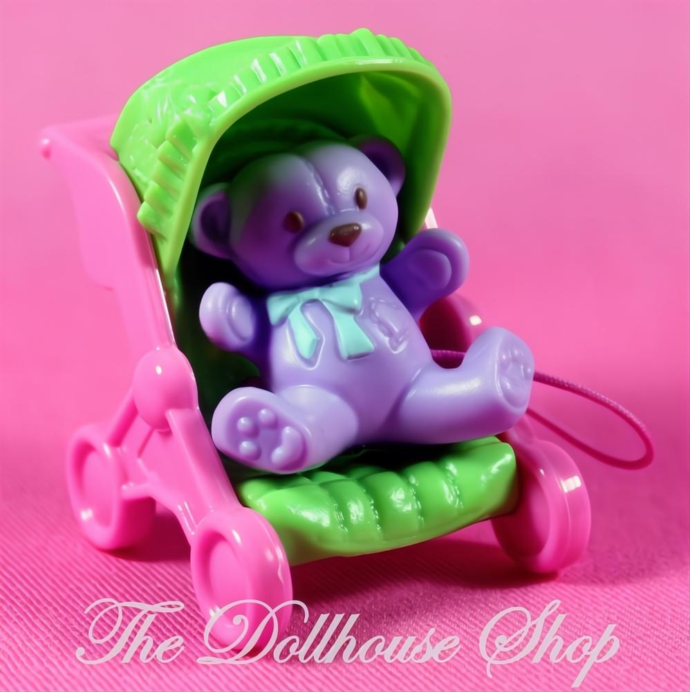 New! Fisher Price Loving Family Dream Dollhouse Nursery Toy Stroller Teddy Bear-The Dollhouse Shop