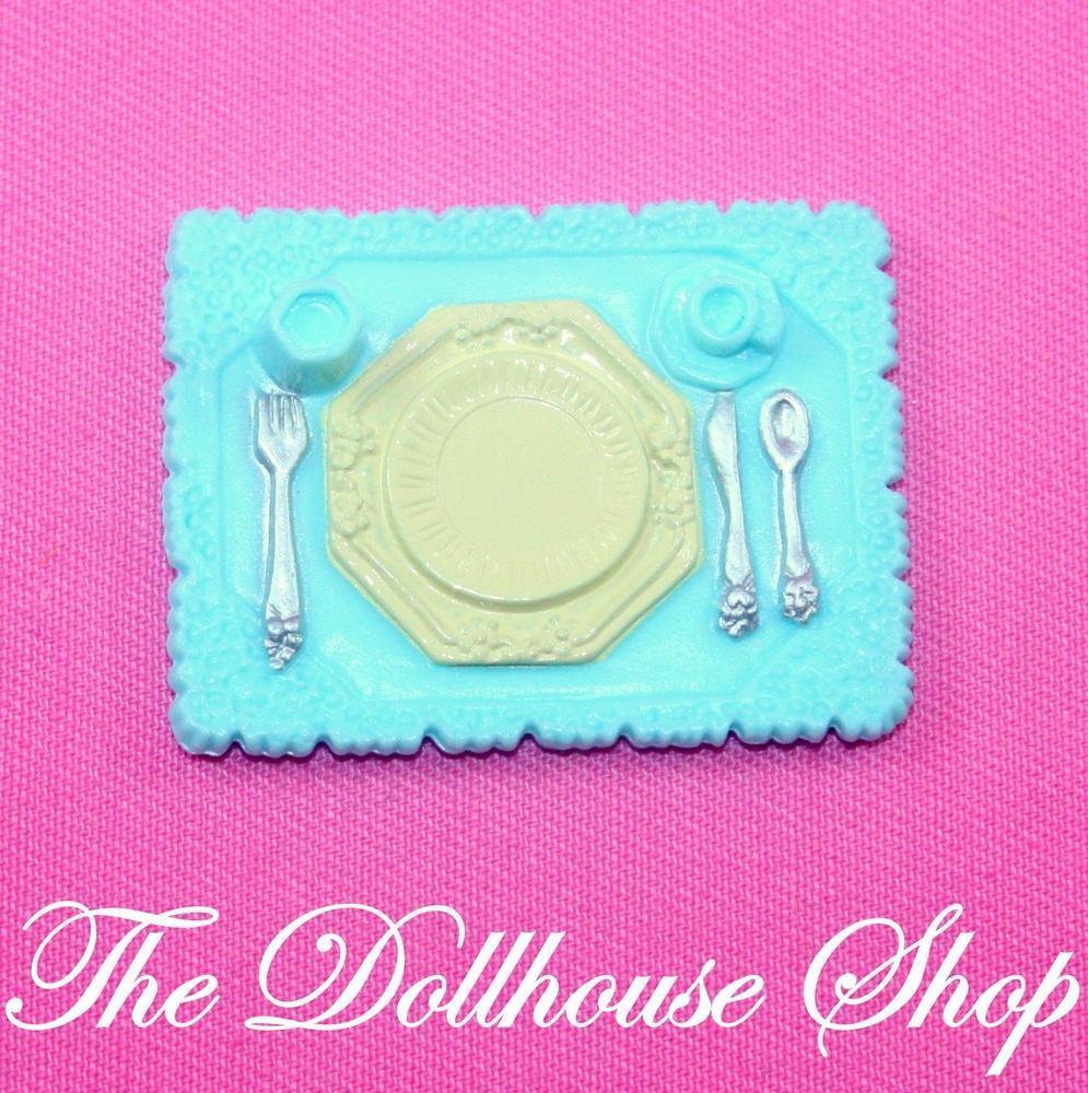 New Fisher Price Loving Family Holiday Dollhouse Blue Food Plate Placemat-Toys & Hobbies:Preschool Toys & Pretend Play:Fisher-Price:1963-Now:Dollhouses-Fisher-Price-Blue,Christmas,Dollhouse,Fisher Price,Food Accessories,Holidays & Seasonal,Home for the Holidays Dollhouse,Kitchen,Loving Family,New-Fisher Price Loving Family Holiday Dollhouse blue plate set with cup, fork, knife, and spoon. Perfect for Christmas play! Shop now at The Dollhouse Shop!-The Dollhouse Shop