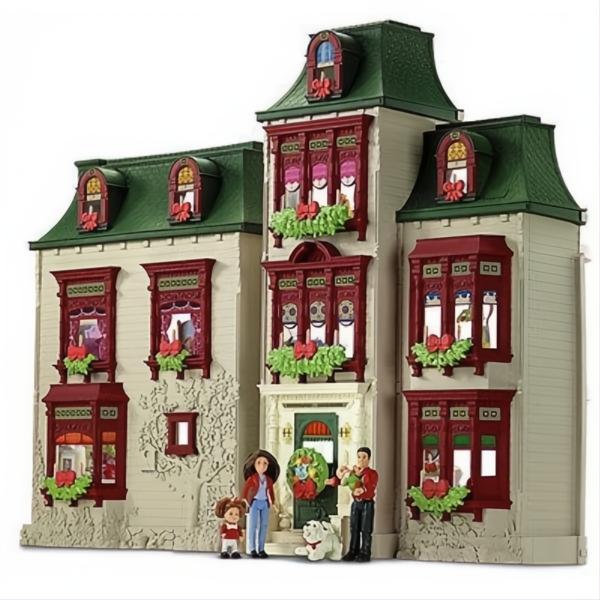 New Fisher Price Loving Family Holiday Dollhouse Christmas Candle Window Bow-The Dollhouse Shop