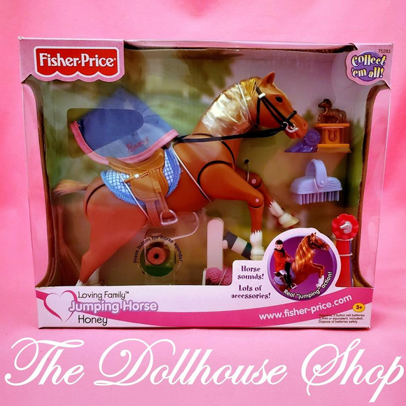 New Fisher Price Loving Family Stable Dollhouse Jumping Horse Pony