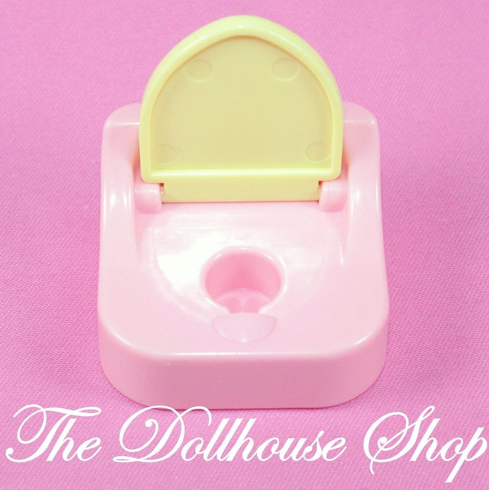 Playskool Dollhouse Bathroom Nursery Pink Yellow Baby Doll Potty-Toys & Hobbies:Preschool Toys & Pretend Play:Fisher-Price:1963-Now:Dollhouses-Playskool-Bathroom,Dollhouse,Nursery Room,Playskool Dollhouse,Used-The Dollhouse Shop