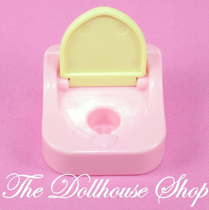 Playskool Dollhouse Bathroom Nursery Pink Yellow Baby Doll Potty-Toys & Hobbies:Preschool Toys & Pretend Play:Fisher-Price:1963-Now:Dollhouses-Playskool-Bathroom,Dollhouse,Nursery Room,Playskool Dollhouse,Used-The Dollhouse Shop