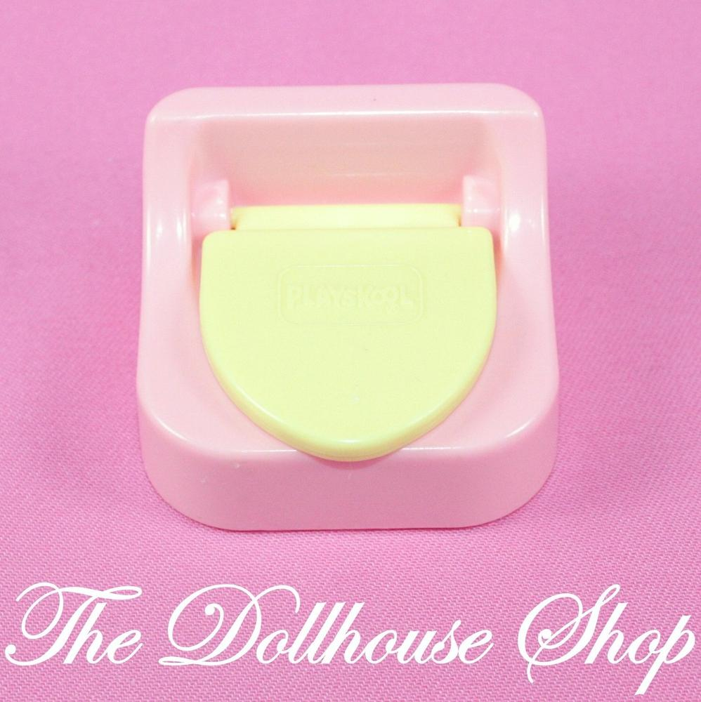 Playskool Dollhouse Bathroom Nursery Pink Yellow Baby Doll Potty-Toys & Hobbies:Preschool Toys & Pretend Play:Fisher-Price:1963-Now:Dollhouses-Playskool-Bathroom,Dollhouse,Nursery Room,Playskool Dollhouse,Used-The Dollhouse Shop