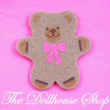 Playskool Dollhouse Felt Brown Teddy Bear Playroom Bedroom Nursery Pink Bow-Toys & Hobbies:Preschool Toys & Pretend Play:Fisher-Price:1963-Now:Dollhouses-Playskool-Blankets & Rugs,Dollhouse,Kids Bedroom,Nursery Room,Playroom,Playskool Dollhouse,Used-The Dollhouse Shop