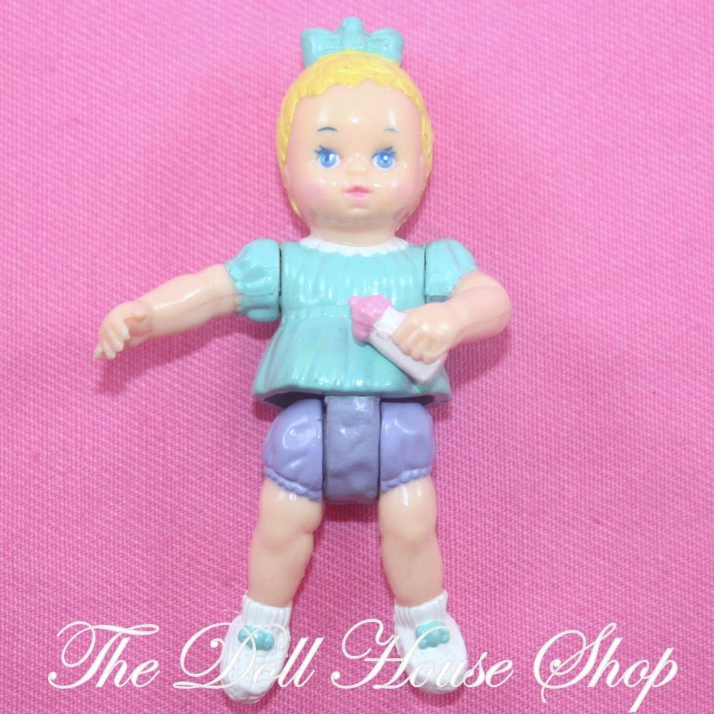 Playskool Dollhouse Nursery Blonde Baby Girl Doll Figure Green Top-Toys & Hobbies:Preschool Toys & Pretend Play:Playskool-Playskool-Baby,Blonde Hair,Dollhouse,Dolls,Green,Nursery Room,Playskool Dollhouse,Used-The Dollhouse Shop