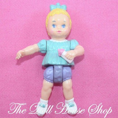 Playskool Dollhouse Nursery Blonde Baby Girl Doll Figure Green Top-Toys & Hobbies:Preschool Toys & Pretend Play:Playskool-Playskool-Baby,Blonde Hair,Dollhouse,Dolls,Green,Nursery Room,Playskool Dollhouse,Used-The Dollhouse Shop