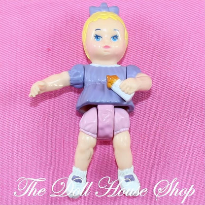 Playskool Dollhouse Nursery Blonde Baby Girl Doll Figure Purple Pink-The Dollhouse Shop